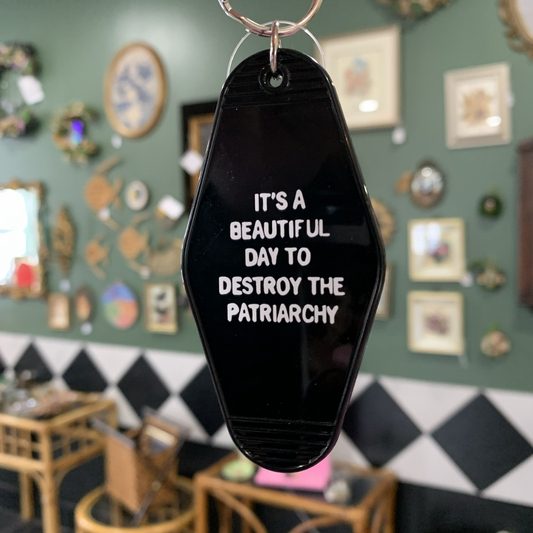 Destroy the Patriarchy Hotel Keychain