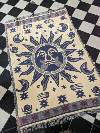 Reversible Celestial 90s sun & moon throw