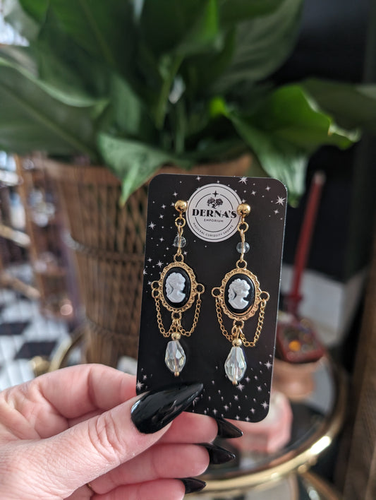 Cameo chandelier earrings